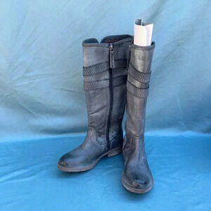 ROAN by Bed Stu women tall boot NWOT sz 6 /EU 36 gray distressed motorcycle moto